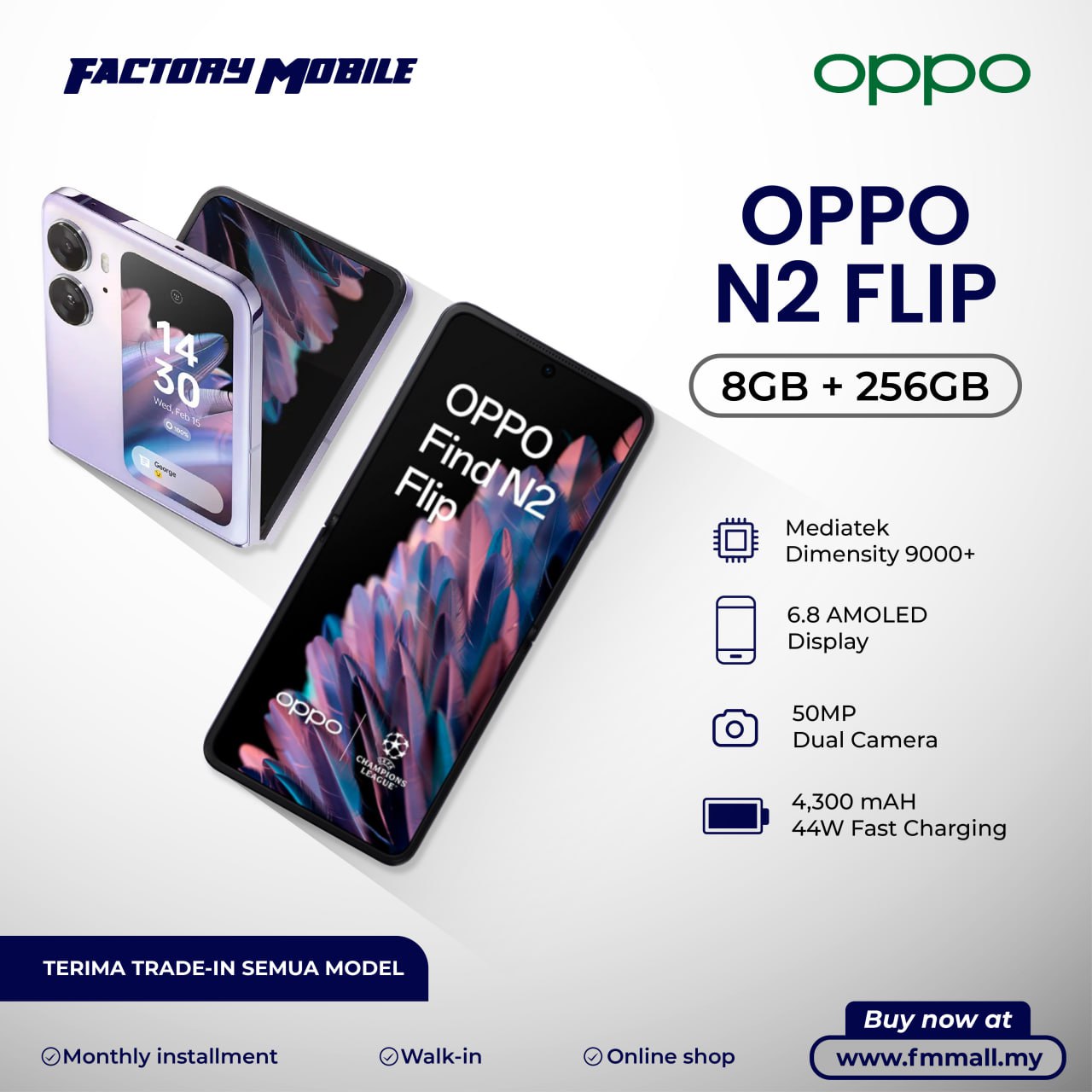 OPPO Find N2 and Find N2 Flip with 120Hz foldable AMOLED displays announced